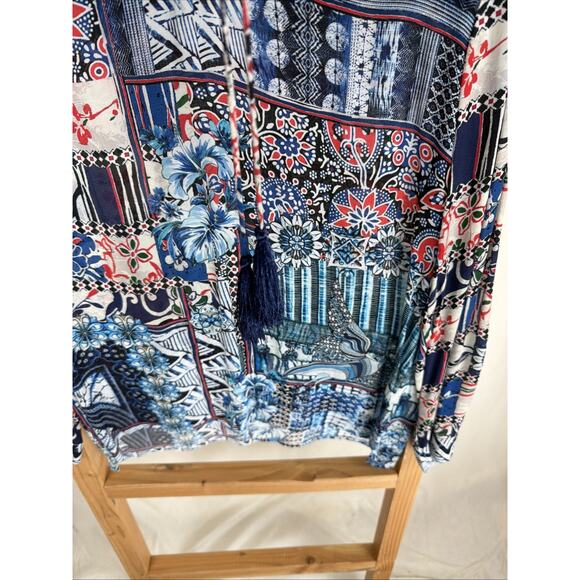 NWT Shana Mulitcolor 100% Viscose SILK Tunic Top #1001 Size XSmall - Picture 2 of 4